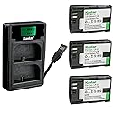 Kastar 3 Pack Battery and Charger with Miro USB/Type-C Input Compatible with Canon LP-E6 LP-E6N Blackmagic Pocket Cinema Camera 4K Marshall On-Camera