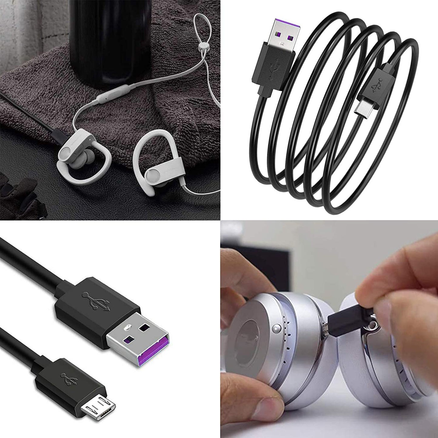 Air Flying wing Charger Charging Cable Cord Compatible with for Beats by Dr Dre Studio Solo 3 2 2.0-5FT Powerbeats 3 2 Wireless Headphone Earphone