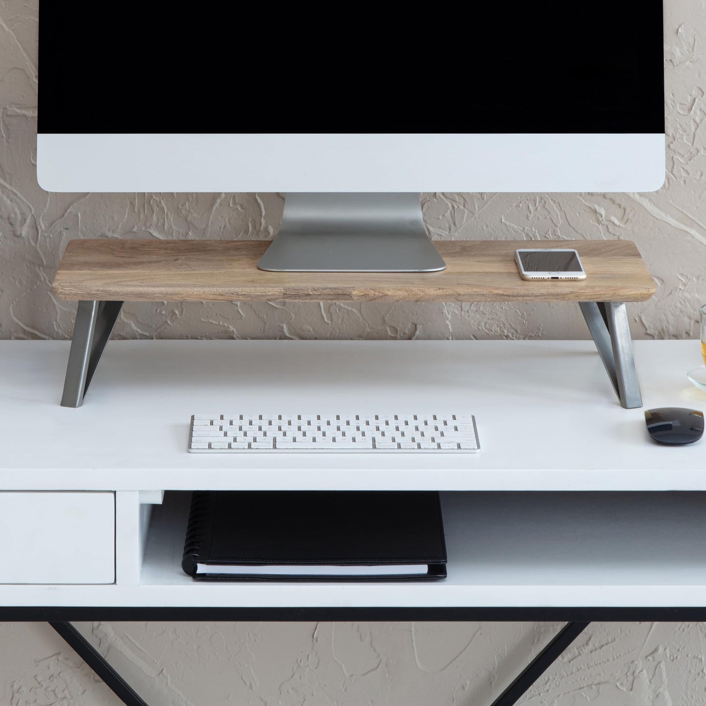 Anji Mountain Monitor Stand - Desktop Organizer & Laptop Riser, Ergonomic Monitor Riser, Space-Saving Monitor Stand for Desk, Durable Construction