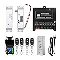Electric Drop Bolt Lock with 4 Remote Controls Fail Secure Door Access Control Kit with Power Supply and Exit Button Easy DIY Install for Home/Office