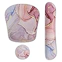 Keyboard Wrist Rest Memory Foam Ergonomic Mouse Pad with Computer Wrist Support Set with Non-Slip Rubber Base Coaster for Home, Office Easy Typing