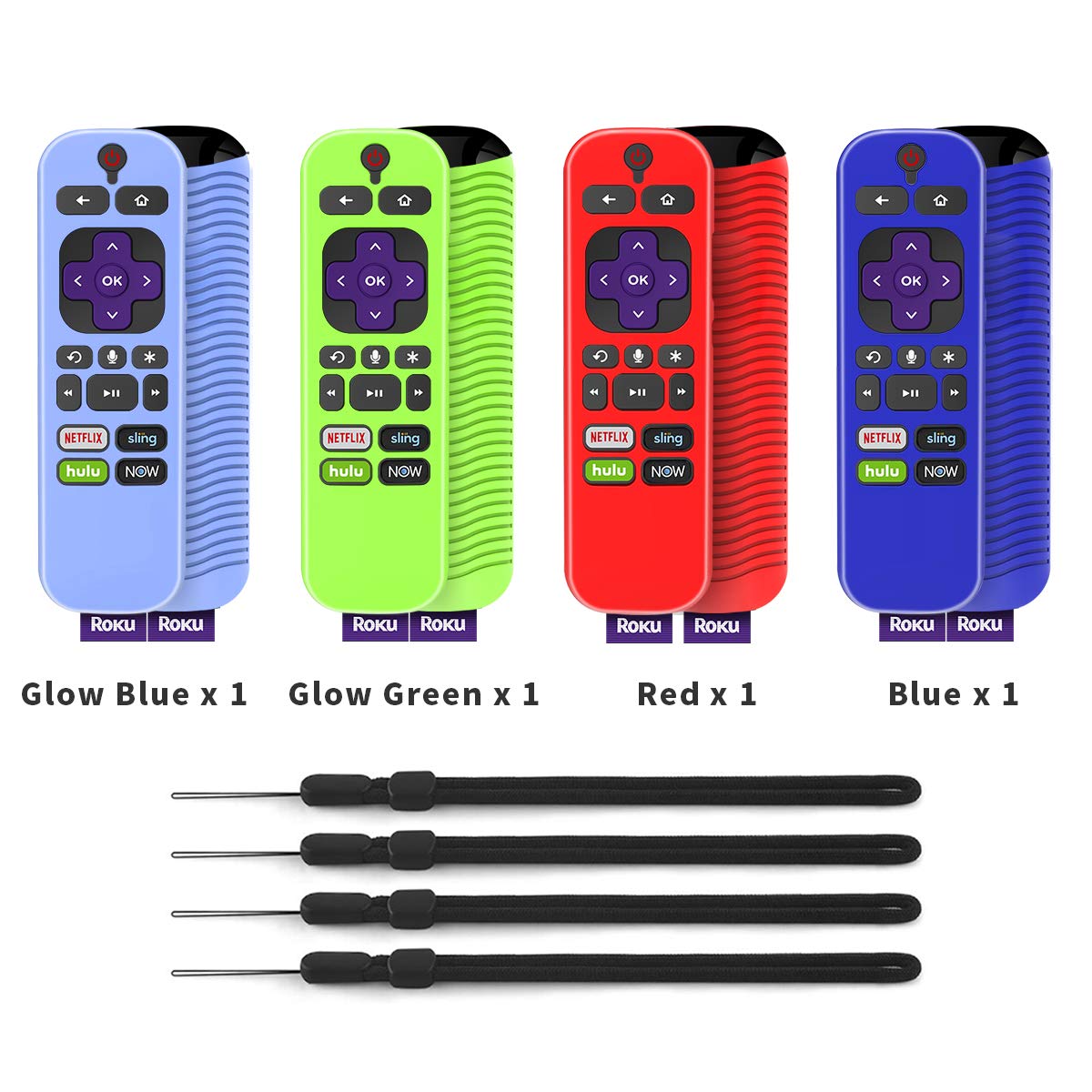 (4-Pack) for 3600R TCL Roku TV Stick Remote Case Cover,TOLUOHU for TCL Roku Remote Control,Cover Roku Express Skin Sleeve Silicone Shockproof