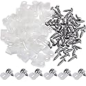 Hicarer 100 Pcs R-Type Cable Clips, 1/4" Wire Cable Clamp, Christmas Light Clips, with Screws for Wire Management, White
