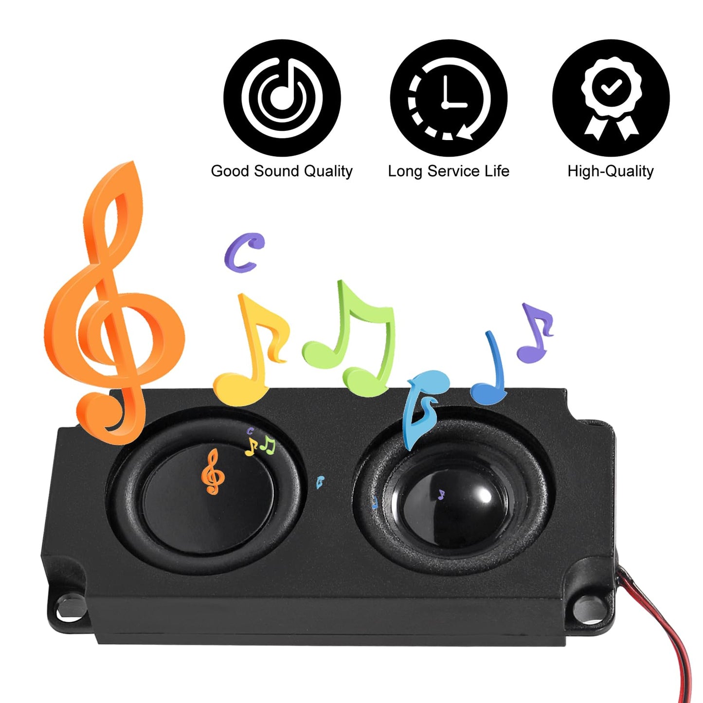 2Pcs 5W 8 Ohm Speaker Double Cavity 5 Watt Mini Speaker Full-Range Advertising Machine Loudspeaker 3.3V 5V with JST-PH2.5mm 2 Pin Interface