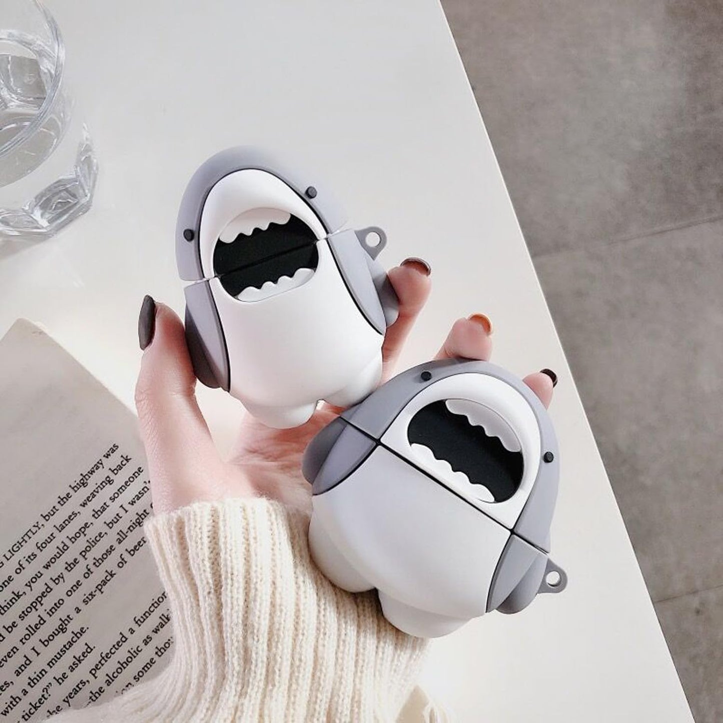 Cute Shark Case for Airpod Pro 2/1 Gen Cases 2022/2023, Funny 3D Cartoon Kawaii Cool Air pods Pro 2nd/1st Generation Silicone Cases for Apple iPod Pro