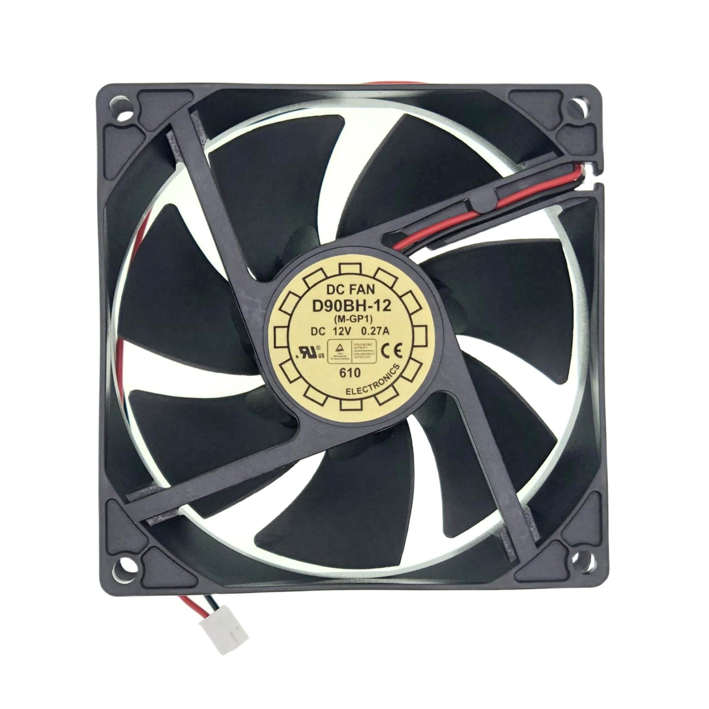 LEYEYDOJX for YATE Loon D90BH-12 Cooling Fan DC12V 0.27A Size:90X90X25MM 3600RPM 55.68CFM 2-Wire Workstation Cooling Fan.