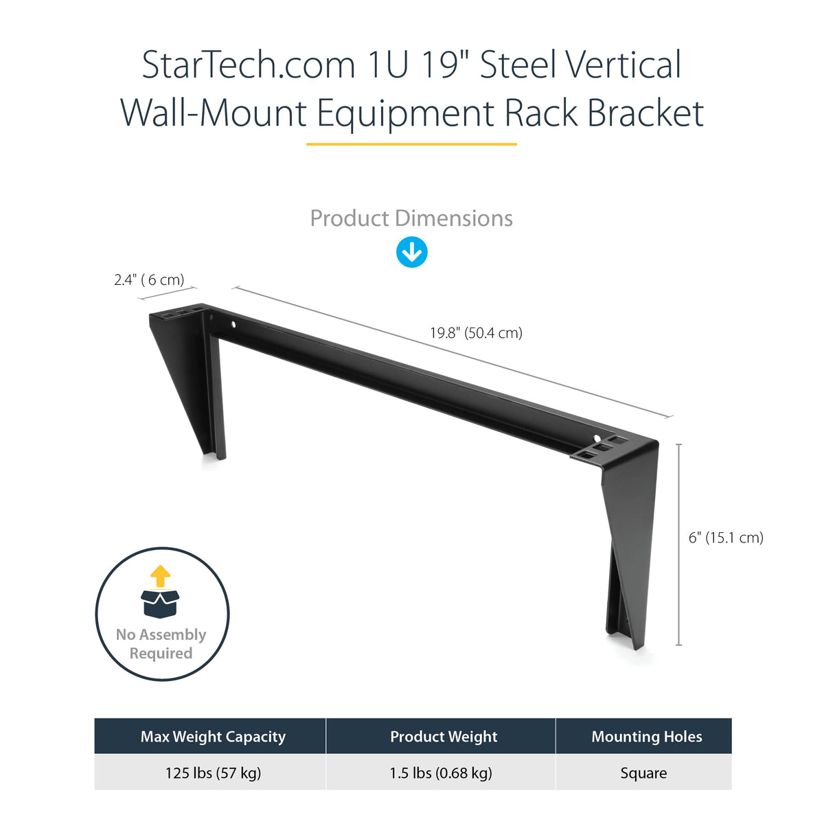 StarTech 1U Vertical Wall-Mount Patch Panel Rack, 125lb, TAA (RK119WALLV)