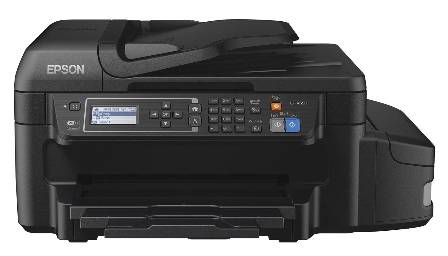 Epson WorkForce ET-4550 EcoTank Wireless Color All-in-One Supertank Printer with Scanner, Copier, Fax, Ethernet, Wi-Fi, Wi-Fi Direct, Tablet