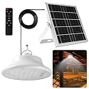 Solar Shed Pendant Light Auto Dusk to Dawn Solar Light Day and Night Indoor and Outdoor with Remote Control for Barn, Garden, Yard