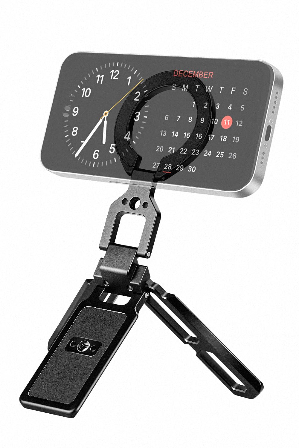 FANAUE Dual-Sided Magnetic Phone Tripod Stand with Arca-Swiss Plate & 1/4" Screw, Foldable Cell Phone Stand for Vlog, Gym, Travel, Compatible