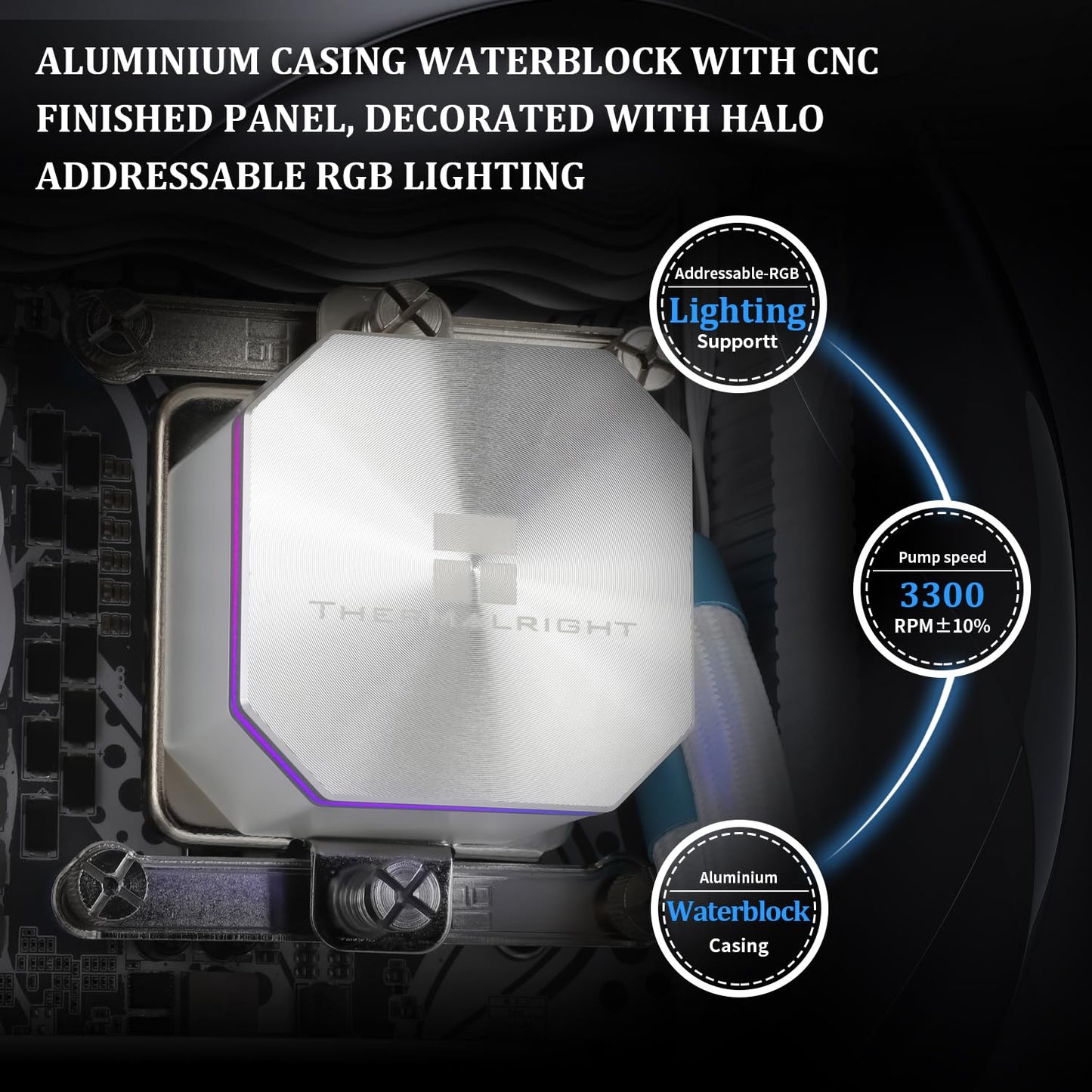 Thermalright Frozen Edge 240 White Liquid CPU Water Cooler with 120mm PWM Fan,240 White Cold Row Specification,Integrated Water-Cooler Heatsink