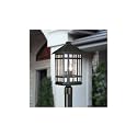 Kathy Ireland Sierra Craftsman Art Deco Outdoor Post Light Rubbed Bronze 18" Frosted Seeded Glass Panels for Exterior House Porch Patio Outside Deck