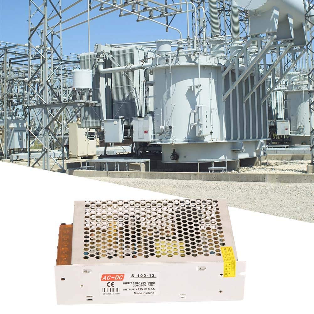 LED Power Driver Adapter Transformer Universal Regulated Switching Power Supply Converter for LED Strip Light AC110V-220V to DC12V (12V 8.5A 100W)