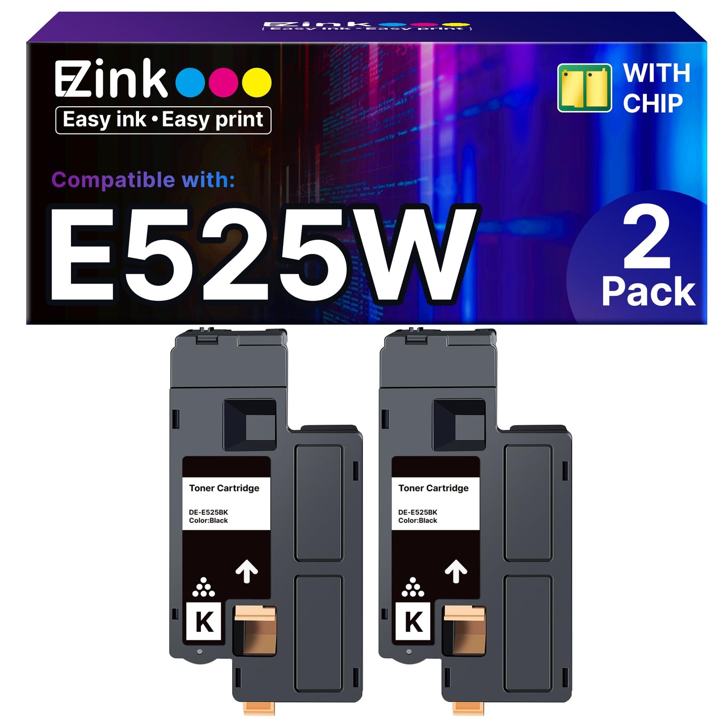 E-Z Ink E525W E525 525w Black Toner Cartridge Replacement for Dell E525W