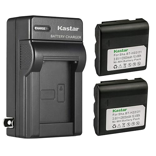Kastar 2-Pack Battery and AC Wall Charger Compatible with Sharp VL-AH30U, VL-AH50, VL-AH500U, VL-AH50E, VL-AH50H, VL-AH50S, VL-AH50U, VL-AH60U