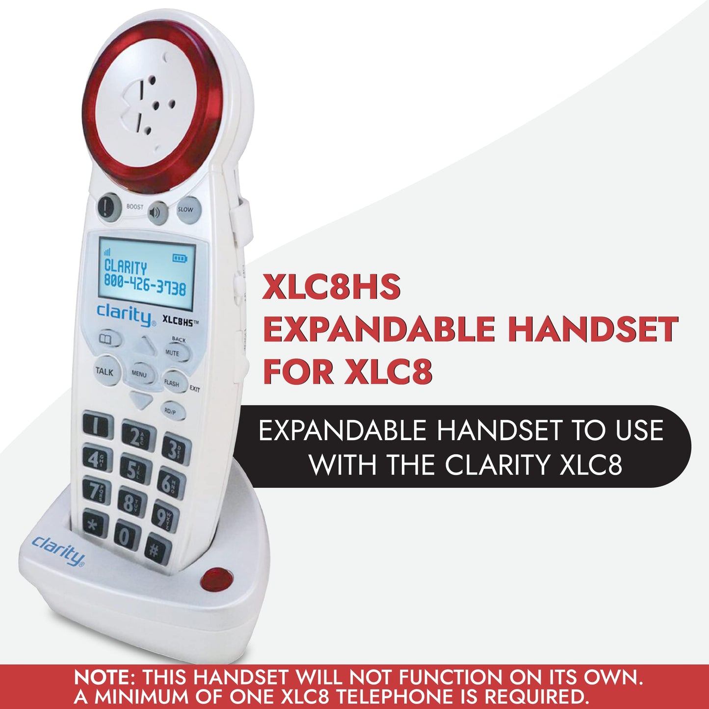 Clarity 59860.001 XLC8HS Expandable Handset for Clarity XLC8