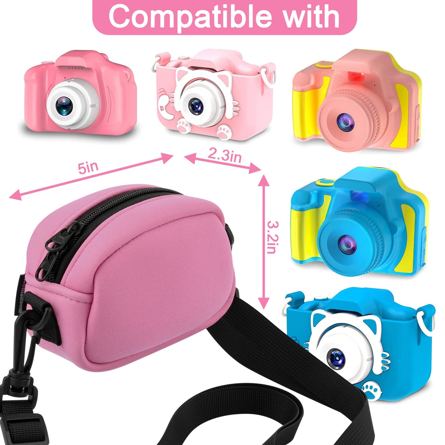 Homakover Camera Case Adjustable Crossbody Bag For Seckton/for Rindol/for Dylanto/for Desuccus/Sony DSCW800/DSCW830 and More Digital Camera