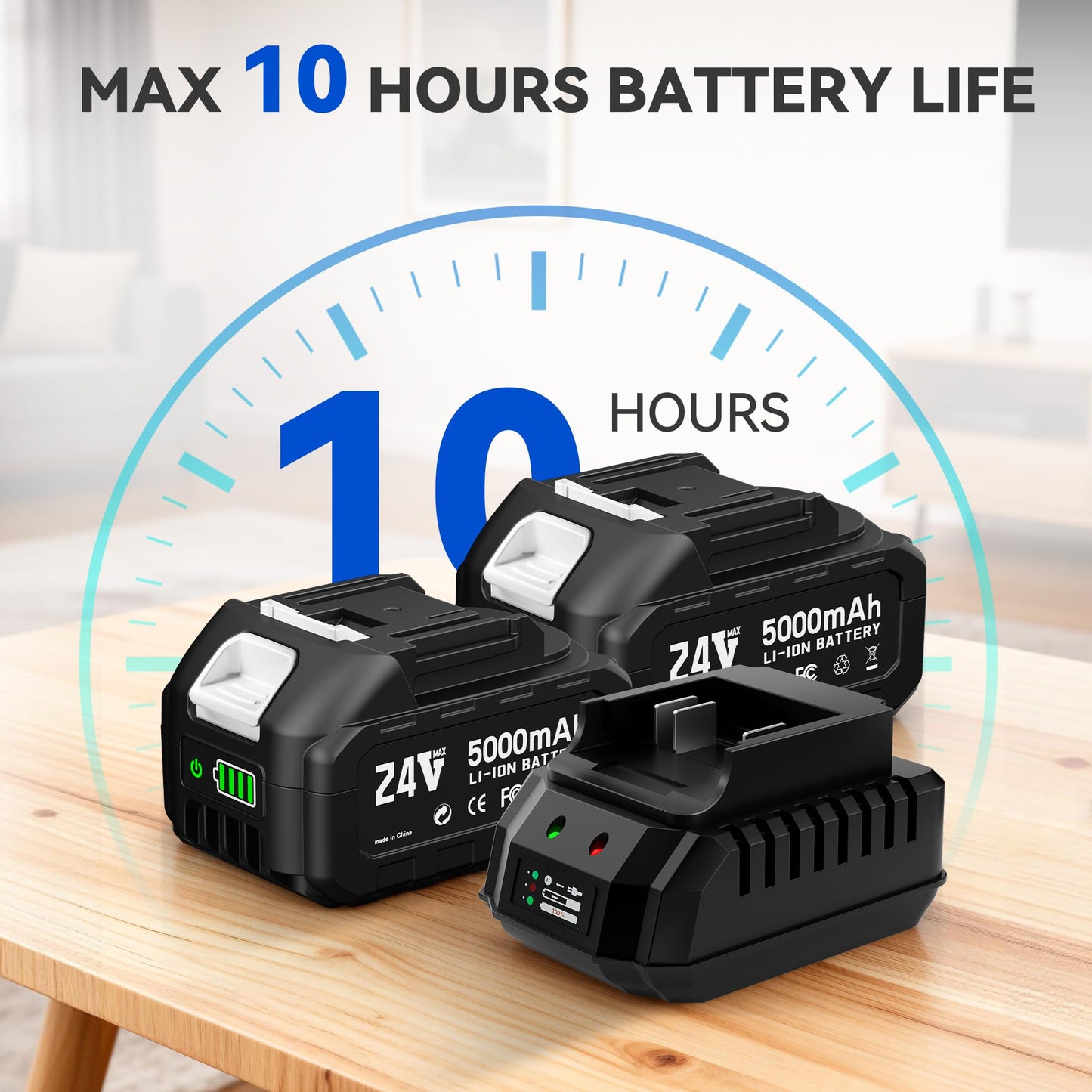 BSMTEK Cordless Ozone Generator with 2X 5000mAh Battery & Quick Charger, 24V Professional Grade Ozone Machine, Deodorizer, With Remote Control