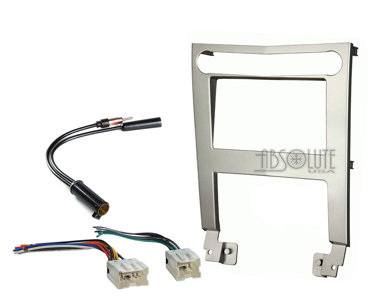 Absolute USA ABS95-7404S Fits Nissan Maxima 2004-2006 Double DIN Stereo Harness Radio Install Dash Kit Package