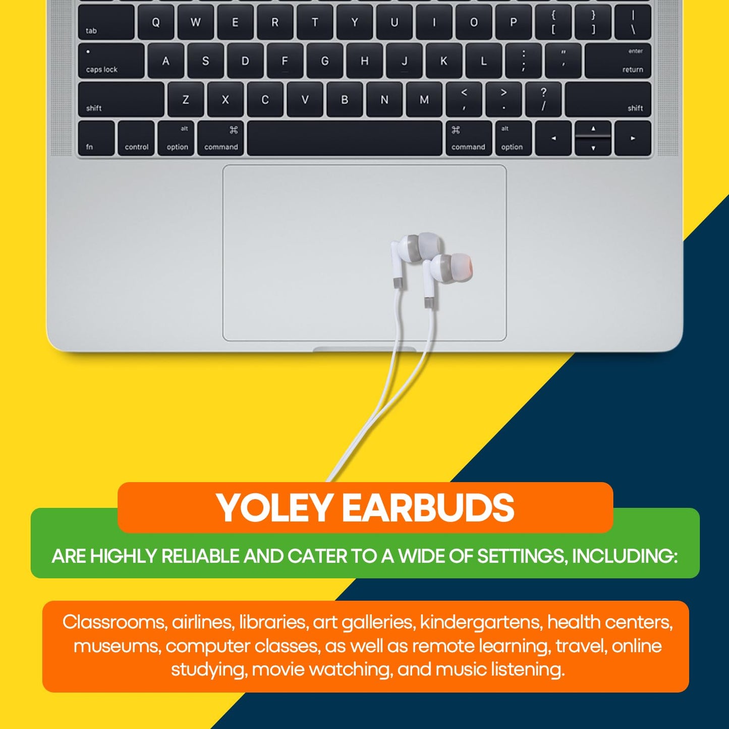 Yoley 200 Packs Classroom Earbuds Bulk Headphones for Kids School Students Children, Wholesale Class Set Durable Earphones, Individually Bagged (200