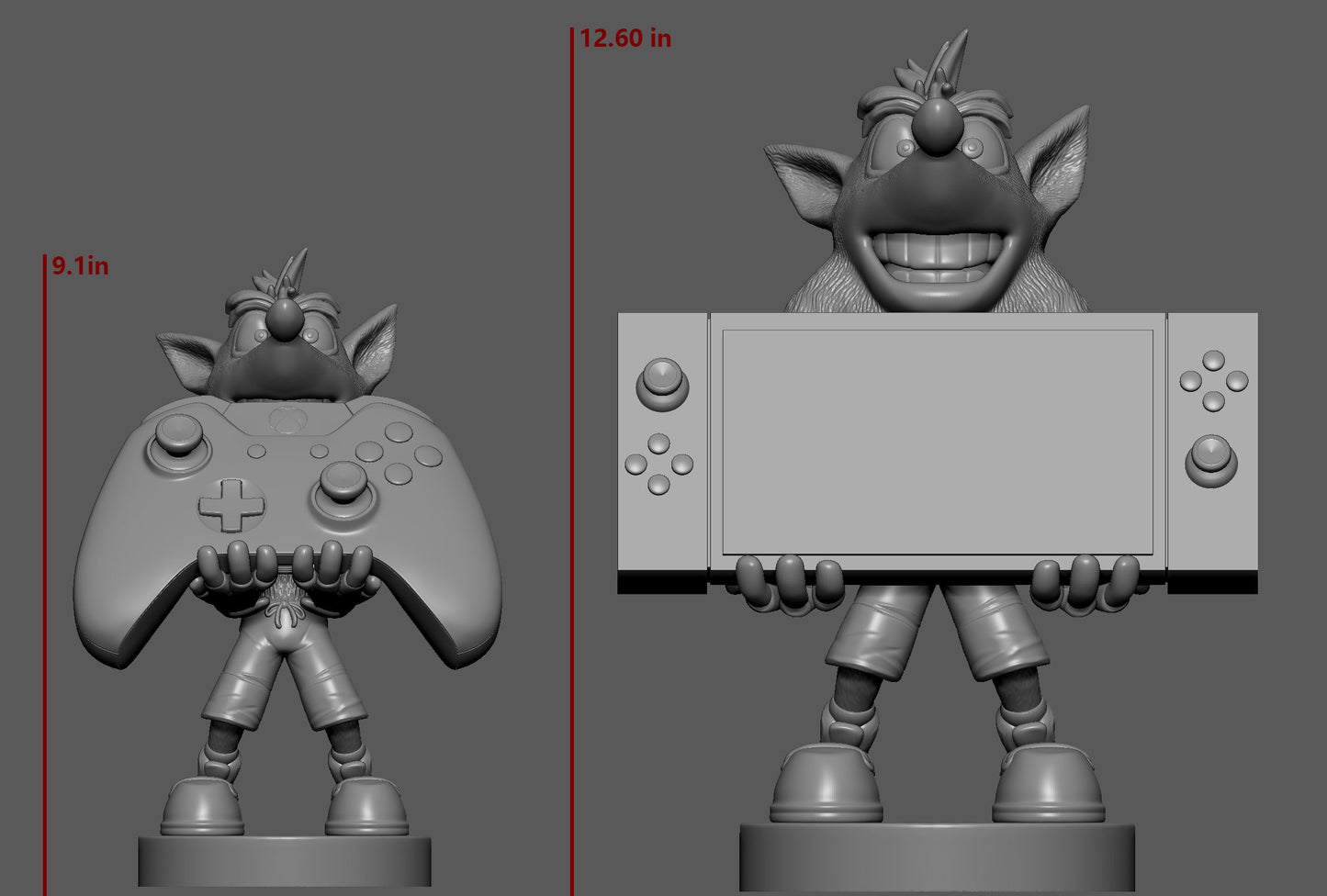 Exquisite Gaming Crash Bandicoot Controller Holder & Phone Stand, 8.5 in Collectible Figure