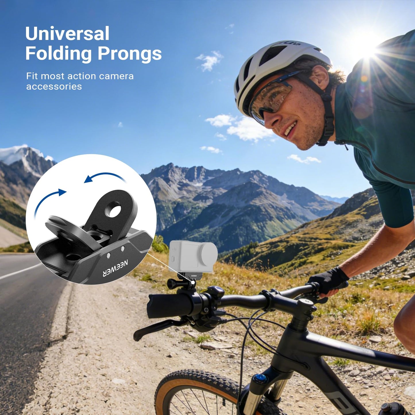 NEEWER Magnetic Quick Release Mount Compatible with DJI Osmo Action 6 Only, with Universal Action Camera Adapter & 1/4" Thread for Accessories, AC071