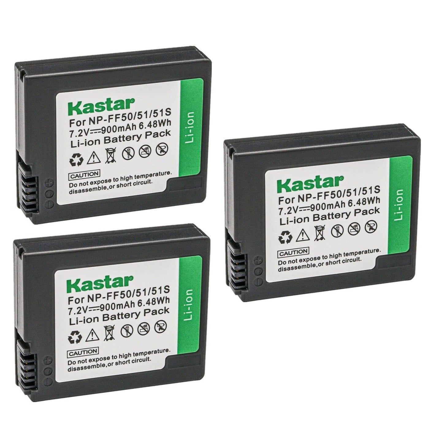 Kastar NP-FF50 / NP-FF51 / NP-FF51S Battery 3-Pack Replacement for Sony DCR-PC106, DCR-PC106E, DCR-PC107, DCR-PC107E, DCR-PC108, DCR-PC108E