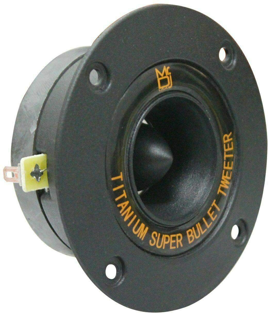 Mr. Dj HDT800B Pair 4-Inch Aluminum Bullet Titanium Horn Tweeter Driver (Black)