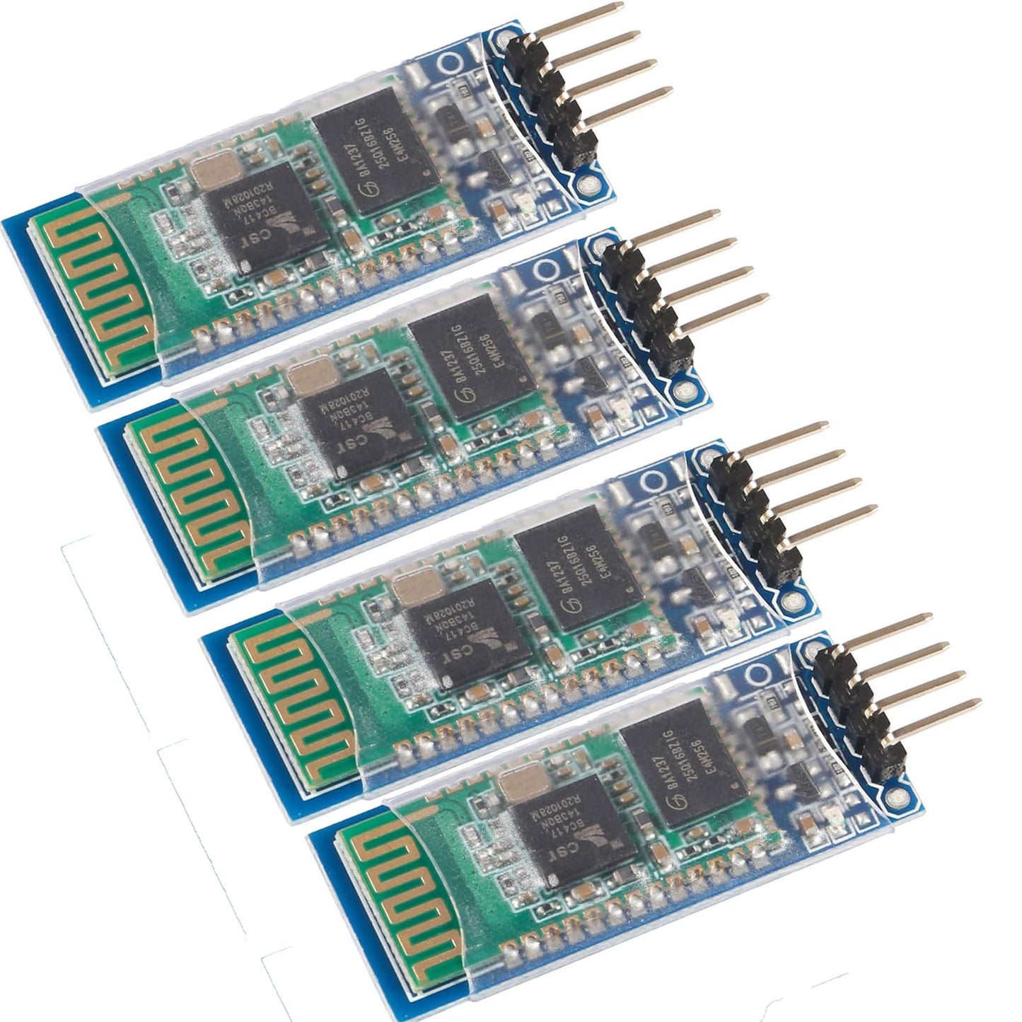 4Pcs HC-06 RS232 4 Pin Wireless Bluetooth Serial Transceiver Module Bi-Directional Serial Support Slave and Master Mode