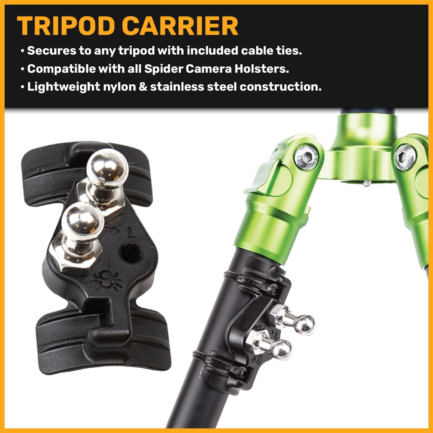 Spider Holster - Tripod Carrier Attachment - Attaches to the leg of your tripod/monopod to easily carry it on your Spider Camera Holster!