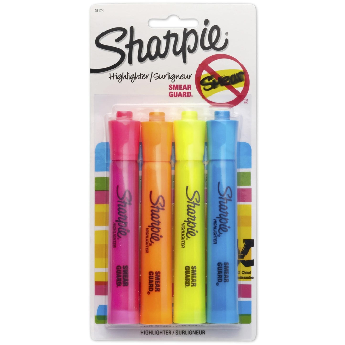 Sharpie Accent Tank-Style Highlighters, Assorted Colors, 4 Count - Back to School, Desk Supplies