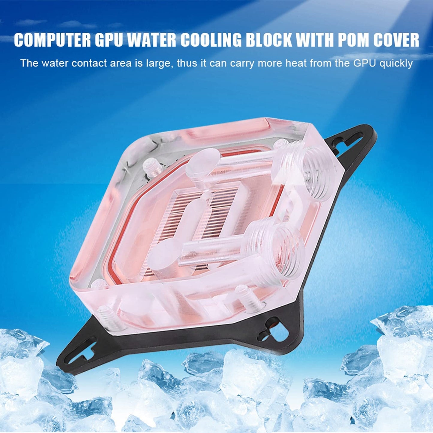 GPU Water Block Water Cooling Cooler Base, Copper POM Metal Water Cooling System Parts Kits for DIY PC with Waterway Component