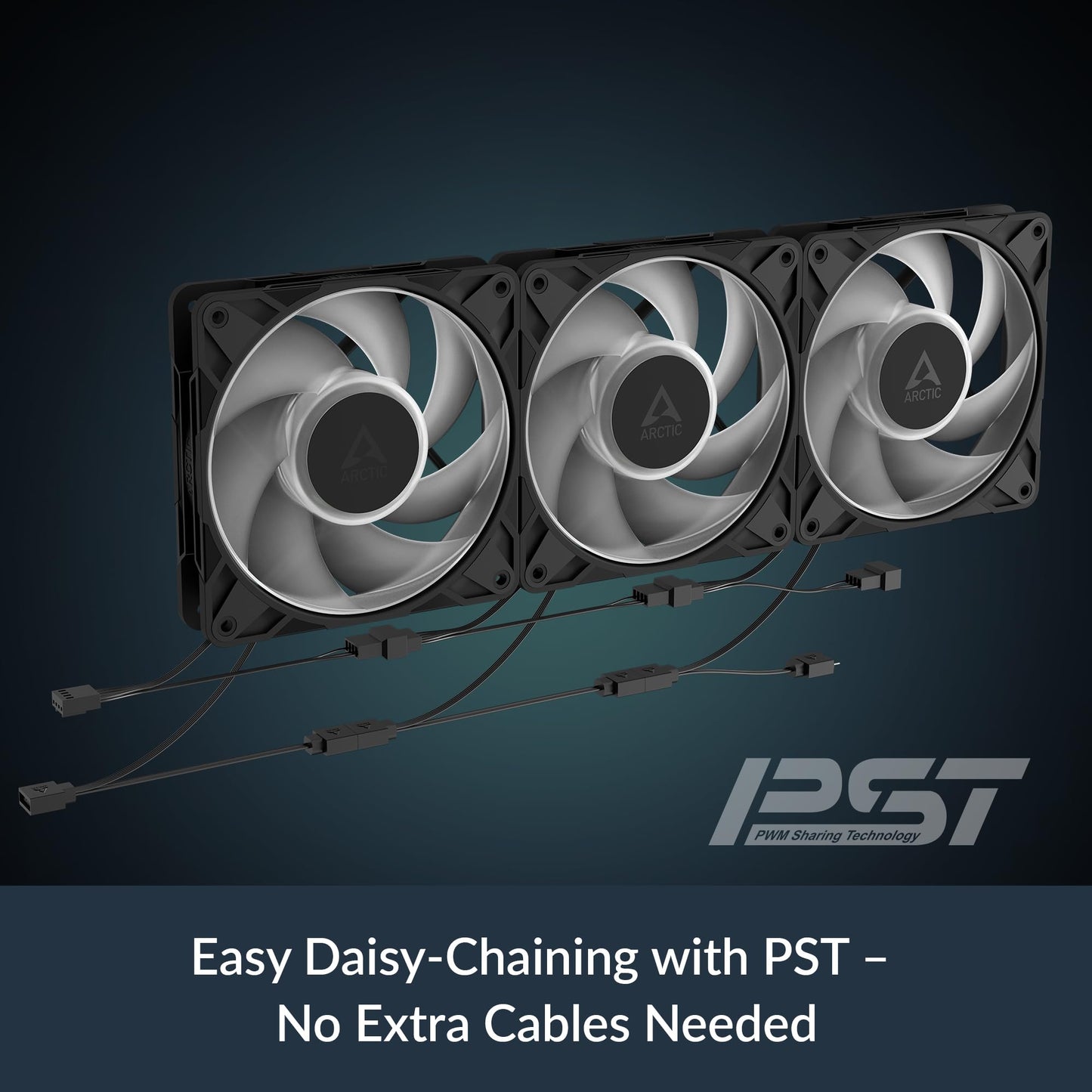 ARCTIC P12 Pro A-RGB - 3 Pack - Powerful Premium Fan, 120 mm PWM Fan with Y-Cable Splitter, 600-3000 RPM, 0 RPM <5% PWM, 5V Digital RGB, Fluid Dynamic