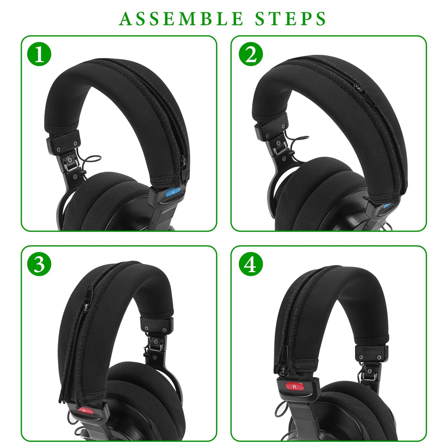 Geekria Flex Fabric Headband Cover Compatible with Sony MDR-V6/ V600/ V900/ MV1/ Z600/ 7506/7509/ CD900ST/ M1ST/ M1 Headphones, Replacement Repair