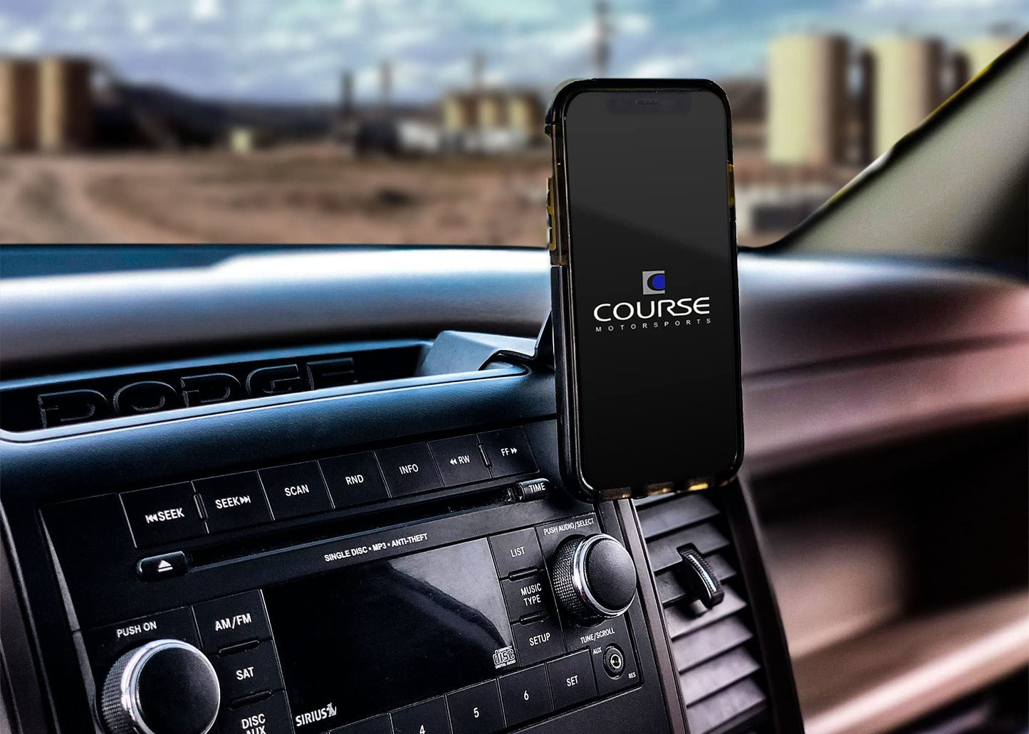 Course Motorsports Direct Fit Phone Mount - Dodge Ram 1500 (2009-2012), 2500/3500/4500/5500 (2010-2012) Compatible with All Phones - Magsafe