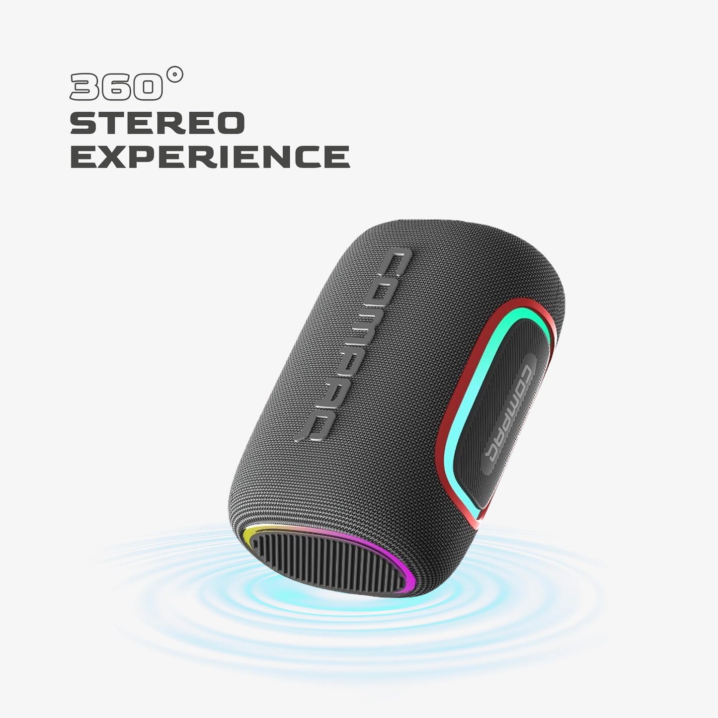 Compaq 65W Bluetooth Speaker - Portable Speaker with Bluetooth 5.4, IPX6 Waterproof, Uninterrupted Playtime, LED - Power and Performance for Indoor