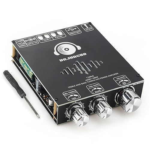 160W+160W Amplifier Board with Treble and Bass Control, DC 12-36V 2.0 Channel Stereo AMP Board,Bluetooth/AUX/USB Input