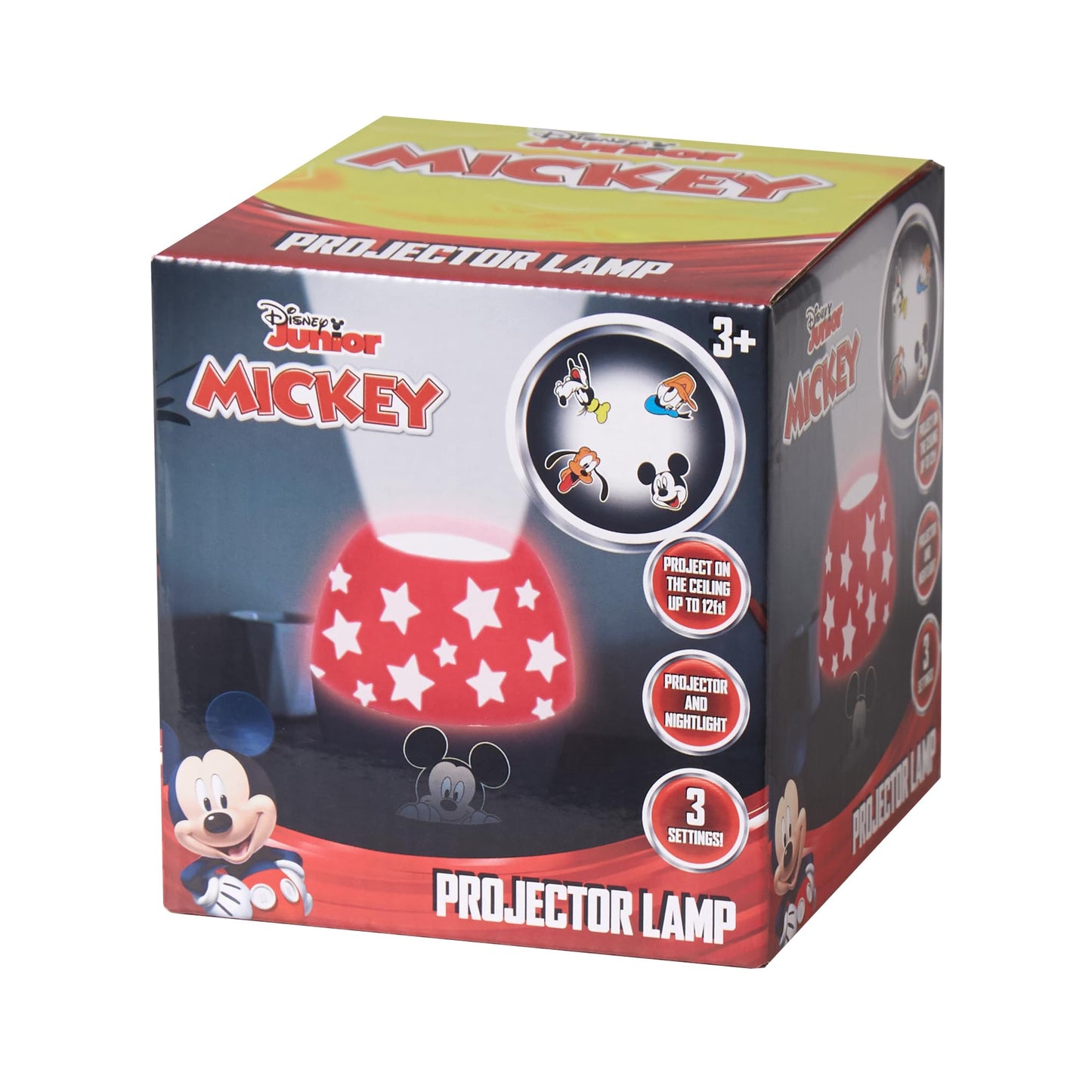 Disney Mickey Mouse Kids Lamp & Nightlight - Scene Projector with Soft Glow - Fun Bedroom Décor for Toddlers & Children - Battery Operated