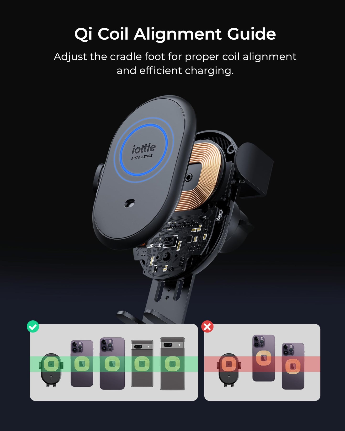 iOttie Auto Sense 2 Dash & Windshield Car Phone Holder with Qi Wireless Charging - Auto Clamping Phone Mount & Charger for iPhone, Google Pixel