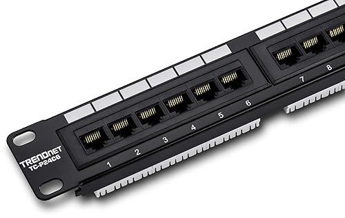 TRENDnet 24-Port Cat6 Unshielded Patch Panel, Wallmount or Rackmount, Compatible with Cat3,4,5,5e,6 Cabling, for Ethernet, Fast Ethernet, Gigabit