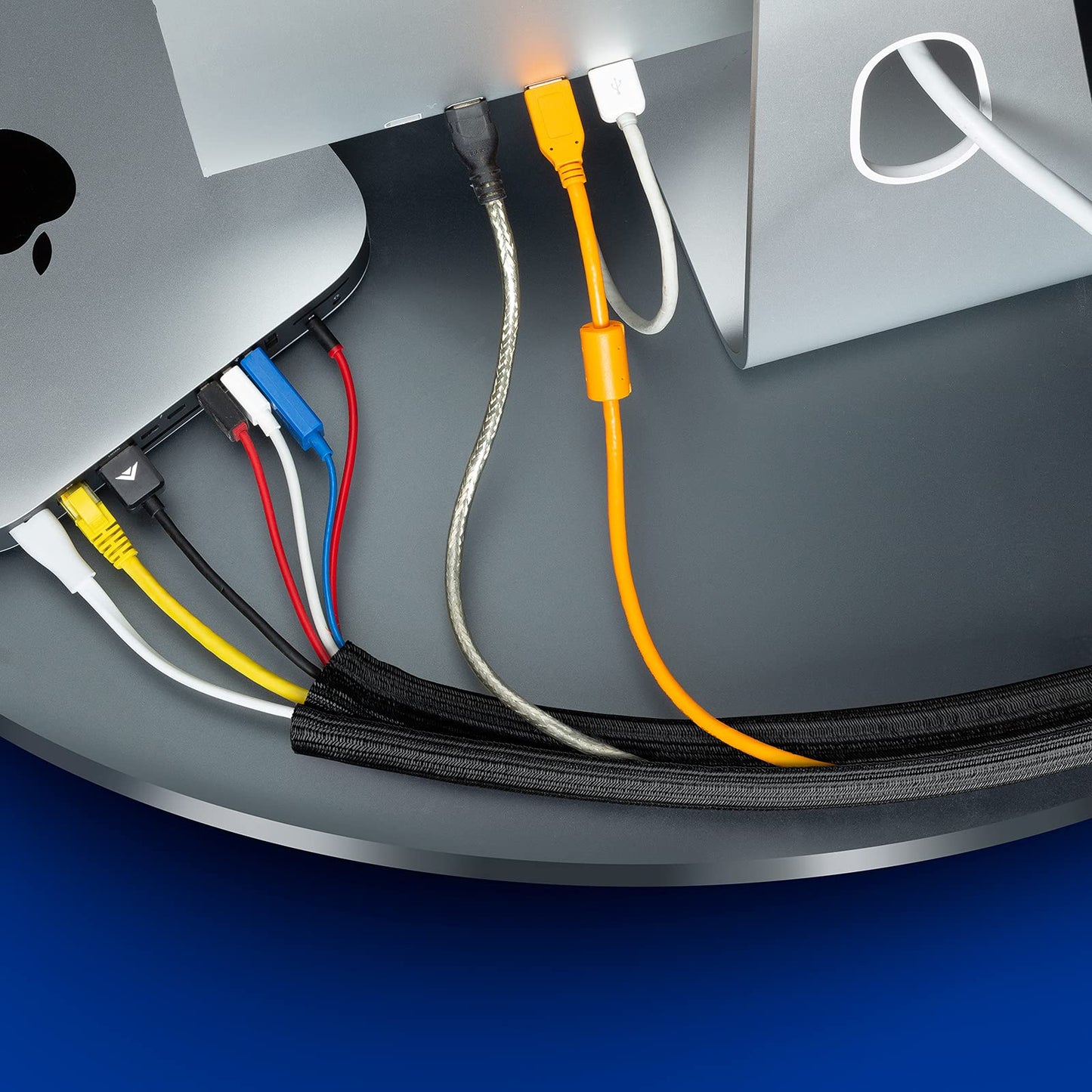 Cable Management Wire Loom 30ft -1 inch, Cable Sleeve Split Tubing, Cord Covers for Wires on Floor, Cord Protectors from Pets Chewing Cables, Black