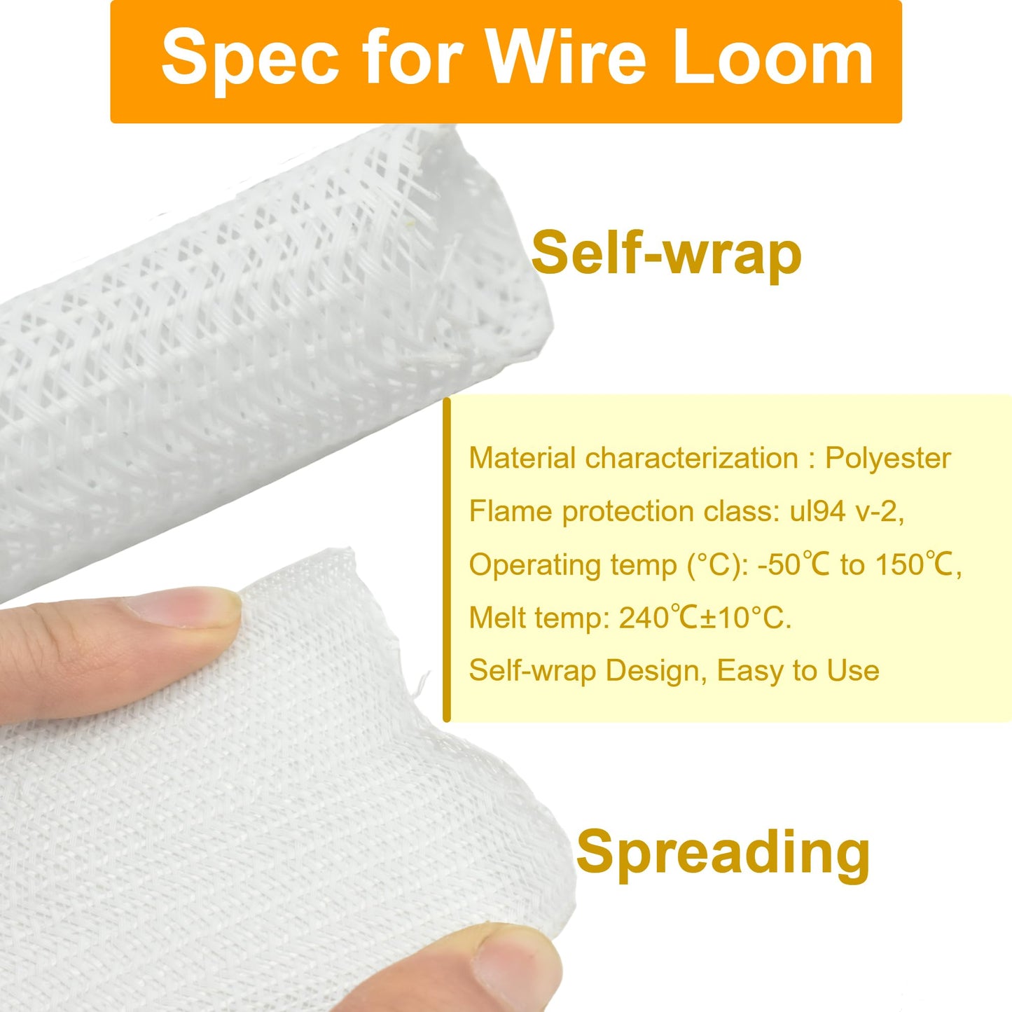 MyyYiTar 10ft Cable Management Sleeve(3/4" Dia.),Self-Wrapping Cord Cover,Braided Mesh Split Loom Tubing Hider for Desk/Wall/Floor Electronics