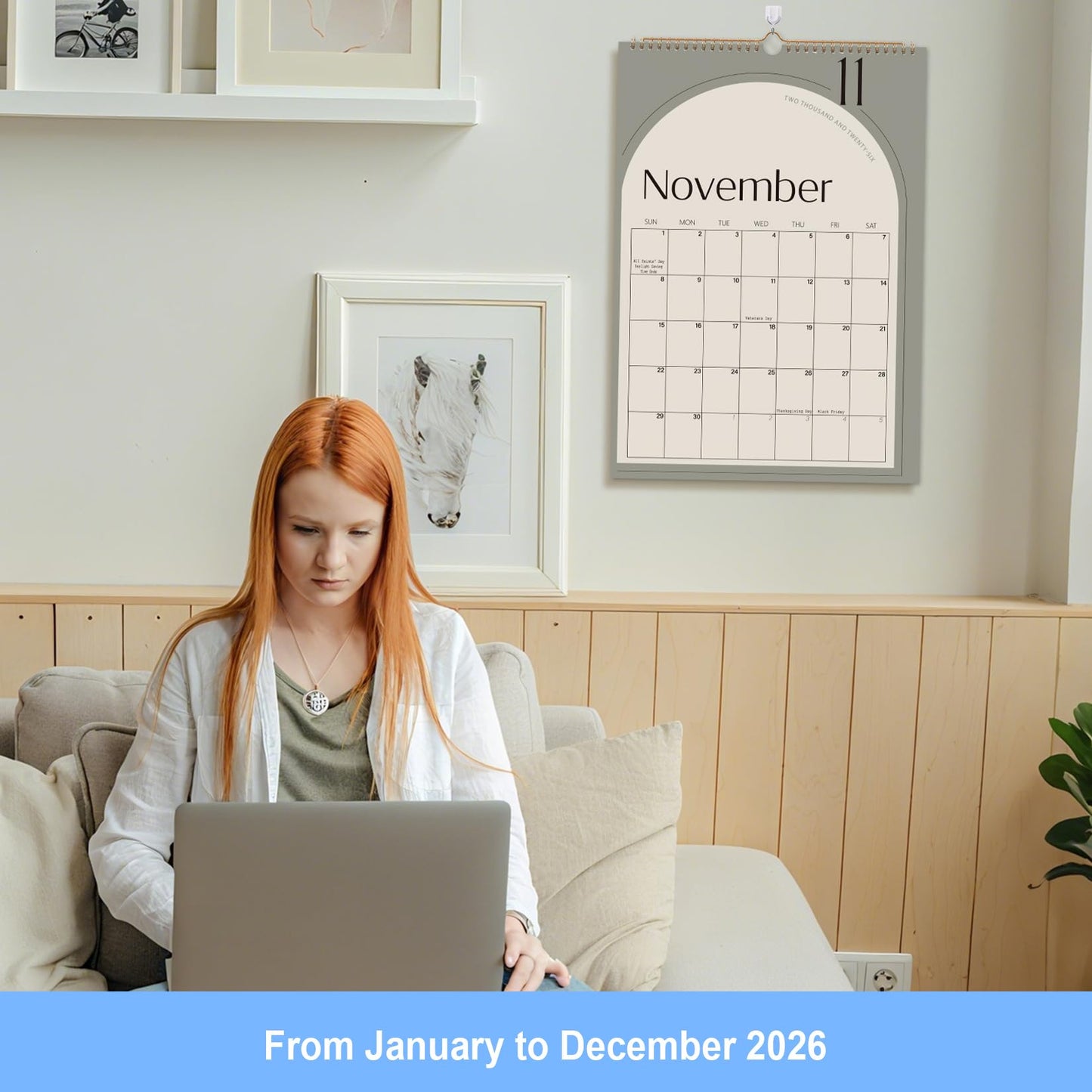 Comix 2026 Wall Calendar 12x17 Inch - 12 Month Jan to Dec 2026, Thick 120GSM Paper, Large Blocks Monthly Calendar for Notes, Home Office & School