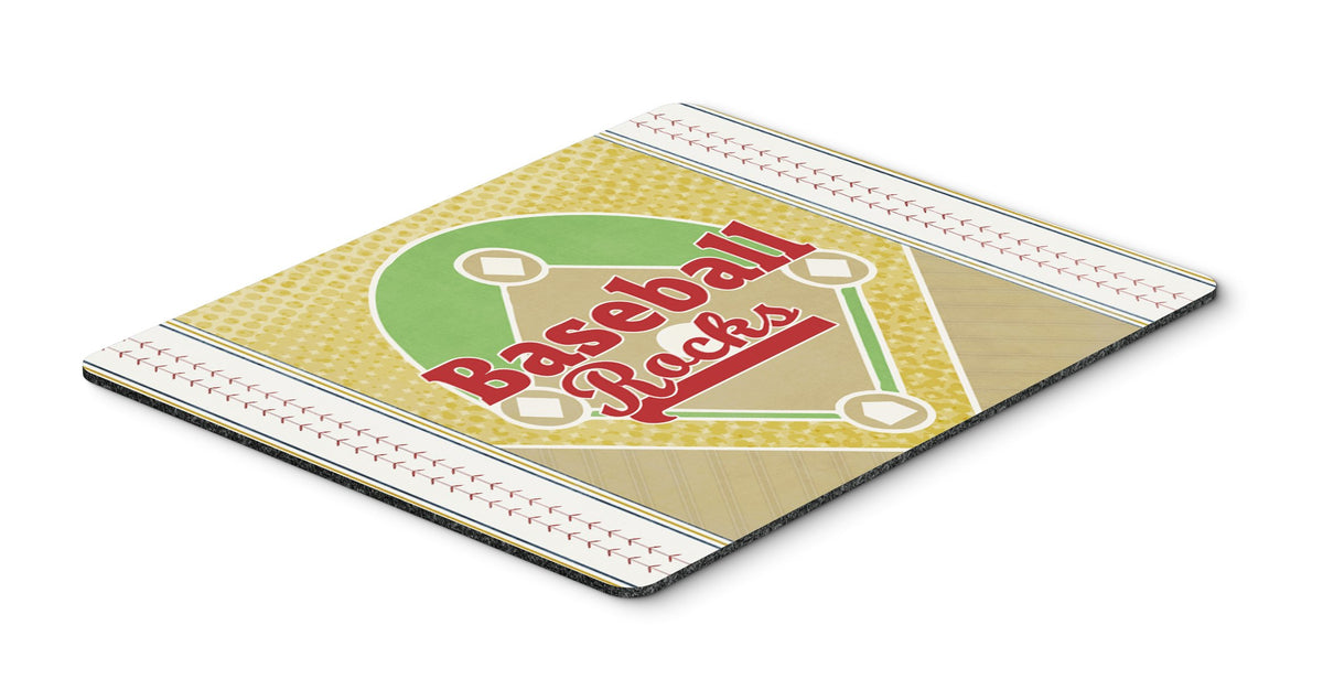 Caroline's Treasures SB3077MP Baseball Rules Mouse Pad, Hot Pad or Trivet for Home Office Gaming Working Computers Laptop Mouse Mat,Washable Large