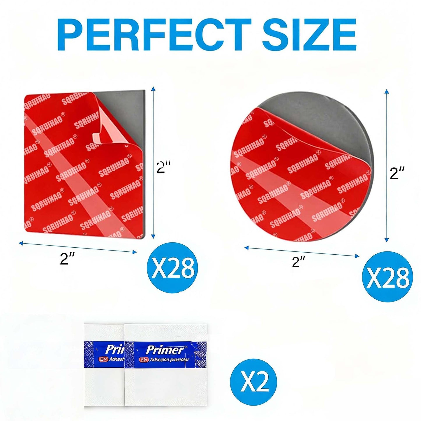 SQRUIHAO Sticky Adhesive Pads, 28PCS 2" Double Sided Pads, Heat Resistant Heavy Duty Adhesive Sticky Pads Replacement for Car Phone Holder Mount