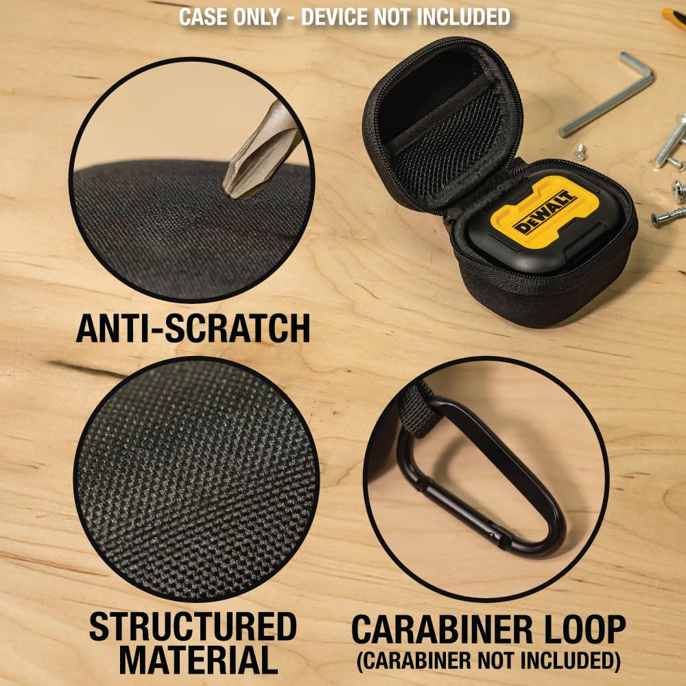 DEWALT Heavy Duty Protective Headphone Case for TWS Earbuds & Wearable Speaker, Compact Lightweight w/EVA Headphone Case Hard Shell, Shockproof