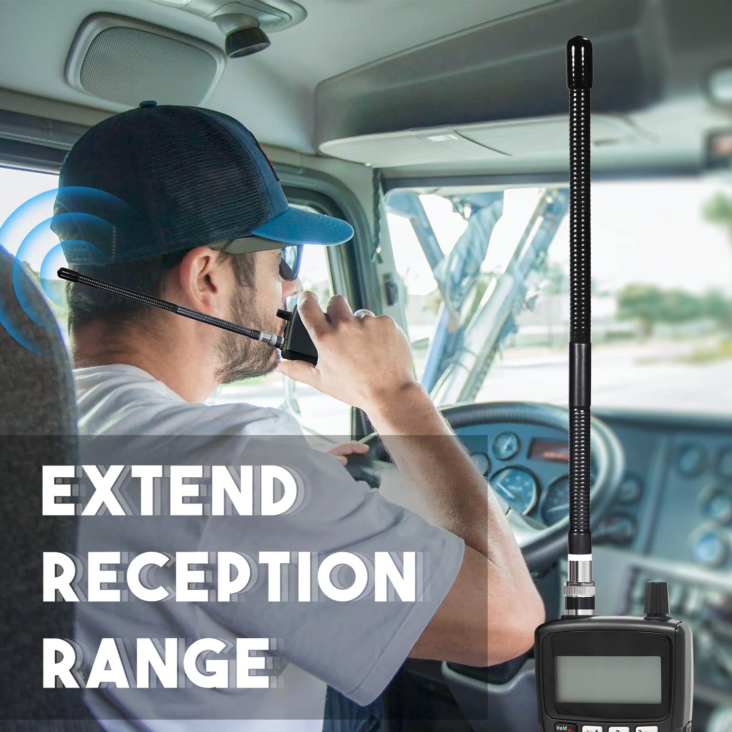 Bingfu 27MHz CB Radio Antenna BNC Male Connector Soft Whip Compatible with Cobra Midland Uniden Maxon Shack Portable Handheld Mobile Radio Police