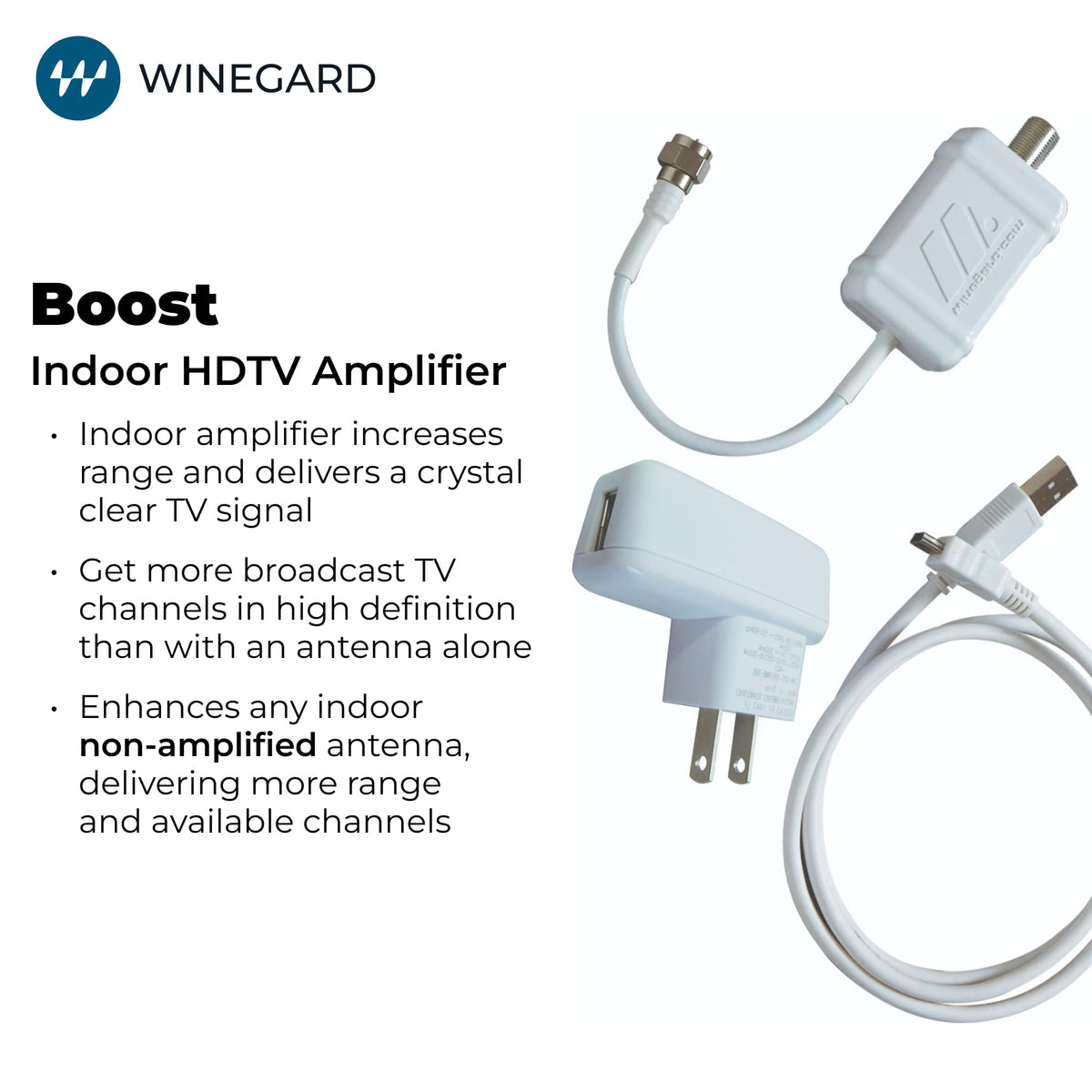 Winegard Boost LNA-100 Indoor TV Antenna Preamplifier