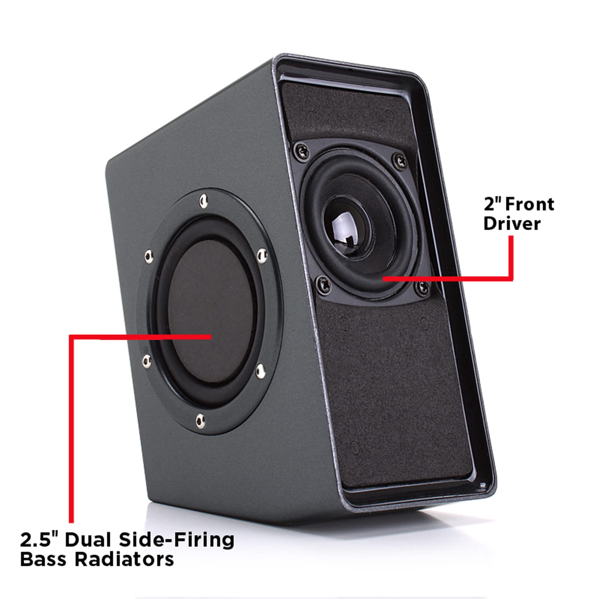 GOgroove Computer Speakers for Desktop PC, USB Powered Plug and Play 3.5mm AUX, Compact Design, Volume Knob, Sound for Office, Business & School