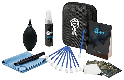 UES Professional Camera Cleaning Kit with Hard Travel Case - DSLR & Mirrorless Maintenance Bundle: 2-in-1 Lens & Sensor Cleaner, Air Blower, Pen
